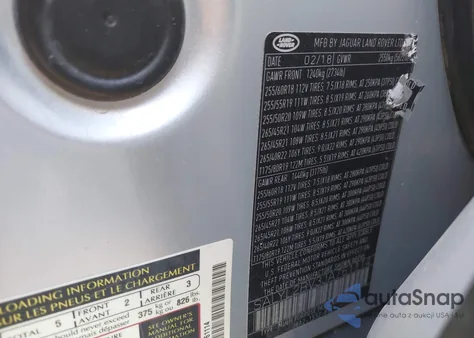 2018 Land Rover Range Rover Velar P380 Se R-Dynamic из США, поврежденный, VIN SALYL2RV3JA761114